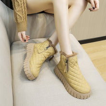 Load image into Gallery viewer, Women's Plaid Platform Ankle Boots | Side Zipper Plush Lined Snow Boots