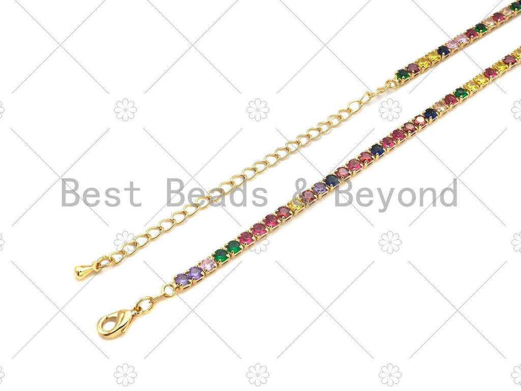 Rainbow/Clear Tennis chain, LD54
