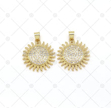 Load image into Gallery viewer, CZ Sunflower Charm, Sku#LK525