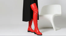 Load image into Gallery viewer, Women's Plus-Size Over-the-Knee Boots | Chunky Heel Side Zipper Nightclub Boots | Sizes 35–48