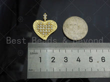 Load image into Gallery viewer, Gold Filled CZ Micro Pave Heart On Heart Shape Pendant, 18K Gold Filled Heart Charm, Necklace Bracelet Charm Pendant,20x23mm,Sku#LK335