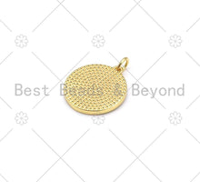Load image into Gallery viewer, Gold Filled Colorful Enamel Cross On Round Coin Shape Pendant, 18K Gold Filled Enamel Charm,Enamel Jewelry, Cross Charm,18x20mm,sku#L598