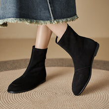 Load image into Gallery viewer, Women's Fleece-Lined Suede Ankle Boots - Warm Winter Low Heel Round Toe Boots