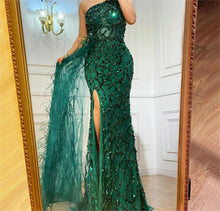 Load image into Gallery viewer, Color Sequined Fairy Long Sleeveless Slim Mid-Length Evening Dress
