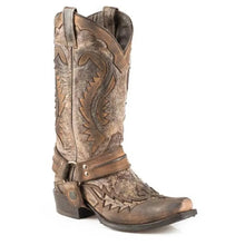 Load image into Gallery viewer, Stetson Outlaw Biker (Brown) - Men's Cowboy Boot