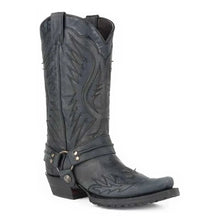 Load image into Gallery viewer, Stetson Midnight Maverick Biker (Black) - Men's Cowboy Boot
