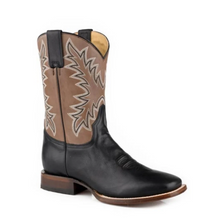 Load image into Gallery viewer, Stetson Cole (Black/Tan) - Men's Cowboy Boot