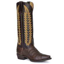 Load image into Gallery viewer, Stetson Kenzie (Black) - Women's Caiman Leather Cowgirl Boot