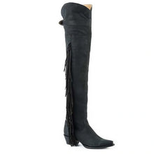 Load image into Gallery viewer, Stetson Glam (Black) - Women's Suede Leather Cowgirl Boot