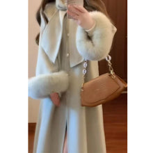 Load image into Gallery viewer, Women's Autumn And Winter High-end Super Stylish Furry Sleeve Double-faced Wool Coat