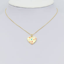 Load image into Gallery viewer, Gold Colorful CZ Heart Shape Charm, Sku#LX454