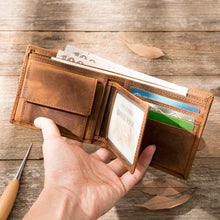 Load image into Gallery viewer, Handmade Full-Grain Cowhide Bifold Wallet