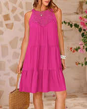 Load image into Gallery viewer, Women Clothing Popular Hollow Out Cutout Lace Stitching Halter A line Dress