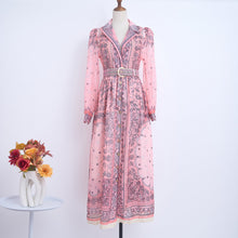 Load image into Gallery viewer, Spring Summer Single Breasted Lace Dress Dress With Belt