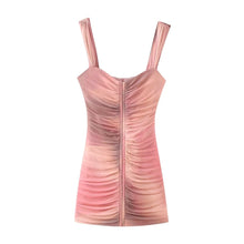 Load image into Gallery viewer, Spring Women Clothing Slim Print Silk Net Short Dress
