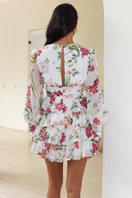 Load image into Gallery viewer, Spring Creative Fresh V Neck Printed Chiffon Layered Tiered Dress
