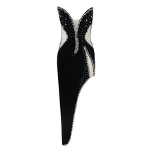 Load image into Gallery viewer, Spring Mid Length Sexy Dress Velvet Sexy High Split Beaded Heavy Industry