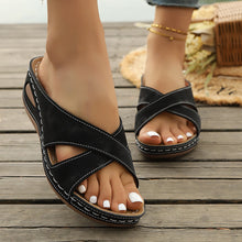 Load image into Gallery viewer, Cross-Strap Wedge Sandals