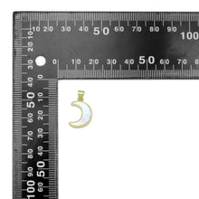 Load image into Gallery viewer, Gold White Mother of Pearl Cresent Moon Charm Pendant, Sku#LK969