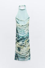 Load image into Gallery viewer, Spring Summer Women Clothing Ink Printing Deep V Plunge Large Backless Dress