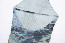 Load image into Gallery viewer, Spring Summer Women Clothing Ink Printing Deep V Plunge Large Backless Dress