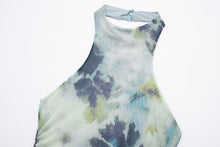Load image into Gallery viewer, Spring Summer Women Clothing Ink Printing Deep V Plunge Large Backless Dress