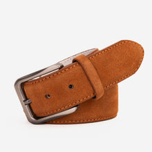 Load image into Gallery viewer, The Bari Tan Suede Leather Belt