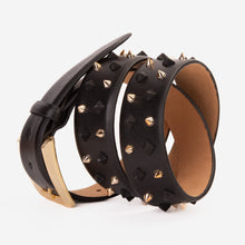 Load image into Gallery viewer, The Infanta Black Spike Leather Belt