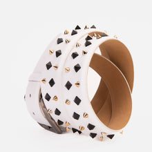 Load image into Gallery viewer, The Infanta White Spike Leather Belt