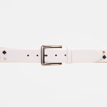 Load image into Gallery viewer, The Infanta White Spike Leather Belt