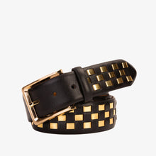 Load image into Gallery viewer, The Mackenzie Black &amp; Gold Woven Leather Belt