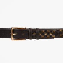 Load image into Gallery viewer, The Mackenzie Black &amp; Gold Woven Leather Belt