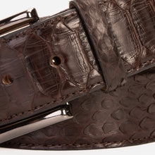 Load image into Gallery viewer, The Boss Brown python Sneak  Leather Leather Belt