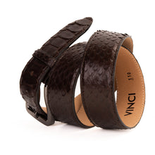 Load image into Gallery viewer, The Boss Brown python Sneak  Leather Leather Belt
