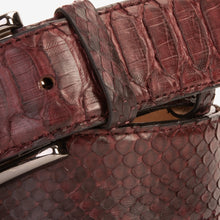 Load image into Gallery viewer, The Boss Burgundy python Sneak  Leather Leather Belt