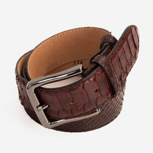 Load image into Gallery viewer, The Boss Burgundy python Sneak  Leather Leather Belt