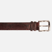 Load image into Gallery viewer, The Boss Burgundy python Sneak  Leather Leather Belt
