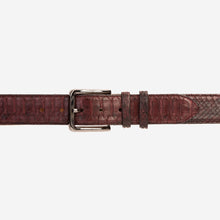 Load image into Gallery viewer, The Boss Burgundy python Sneak  Leather Leather Belt
