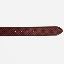 Load image into Gallery viewer, The Layla Burgundy Woven Pattern Leather Belt