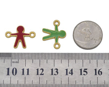 Load image into Gallery viewer, Gold Enamel Human Shape Connector, Sku#B179