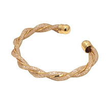 Load image into Gallery viewer, CZ Twist Gold Adjustable Bracelet, Sku#B352