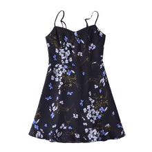 Load image into Gallery viewer, Women Floral Print Slim Fit Slim Sexy Ruffled Spaghetti Straps Dress