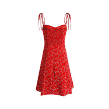 Load image into Gallery viewer, Summer Seaside Holiday Suspender Dress Dress Women Fresh Sweet Floral Slim Fit Cinched Mid Length Dress