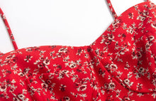 Load image into Gallery viewer, Summer Seaside Holiday Suspender Dress Dress Women Fresh Sweet Floral Slim Fit Cinched Mid Length Dress