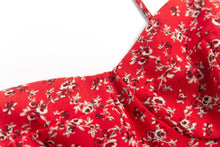 Load image into Gallery viewer, Summer Seaside Holiday Suspender Dress Dress Women Fresh Sweet Floral Slim Fit Cinched Mid Length Dress