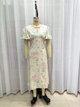 Load image into Gallery viewer, Spring Women Clothing V Neck Short Sleeve High Waist Print Dress Women