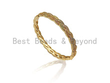 Load image into Gallery viewer, CZ Gold Twist Buckle Cuff Bracelet, Sku#X157
