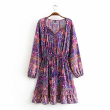 Load image into Gallery viewer, Women Rayon Positioning Tassel Copper Cylinder Elastic Waist Dress