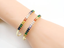Load image into Gallery viewer, Rainbow Clear Oval CZ Bracelet,Sku#LD361