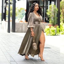 Load image into Gallery viewer, Dress Long Sleeve Slightly Summer plus Size Women Clothes Loose Dress Maternity Dress Maxi Dress Maternity Dress High Split